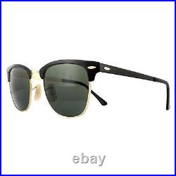 Ray-Ban Lunettes de Soleil Clubmaster Metal RB3716 187 or Haut Sur Noir Vert