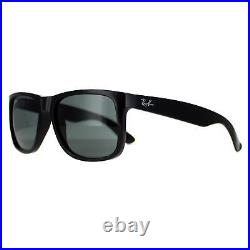 Ray-Ban Lunettes de Soleil Justin 4165 601/71 Noir Brillant Vert Large 55mm