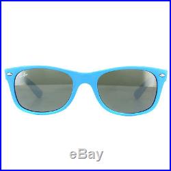 Ray-Ban Lunettes de Soleil Neuves Wayfarer 2132 755/40 Bleu Clair Verre Miroir