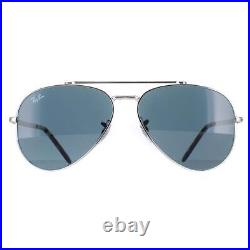 Ray-Ban Lunettes de Soleil RB3625 New Aviator 003/R5 Poli Argent Bleu