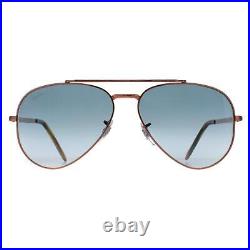 Ray-Ban Lunettes de Soleil RB3625 New Aviator 92023F Poli or Rose Bleu Pente 58