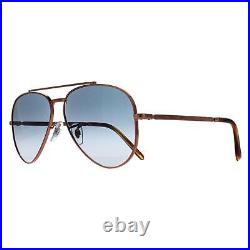 Ray-Ban Lunettes de Soleil RB3625 New Aviator 92023F Poli or Rose Bleu Pente 58