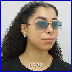 Ray-Ban Lunettes de Soleil RB3625 New Aviator 92023F Poli or Rose Bleu Pente 58