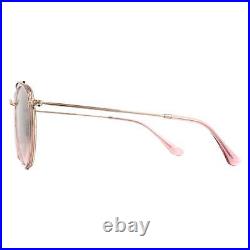 Ray-Ban Lunettes de Soleil Round Double Bridge 3647N 9069A5 Rose Pente Marron