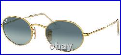 Ray-Ban OVAL RB 3547 unisexe Lunettes de Soleil GOLD/BLUE GREY SHADED 54/21/145