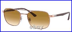 Ray-Ban RB 3670 unisexe Lunettes de Soleil ROSE GOLD/BROWN SHADED 54/19/140