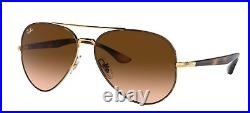 Ray-Ban RB 3675 unisexe Lunettes de Soleil GOLD/PINK BROWN SHADED 58/14/135