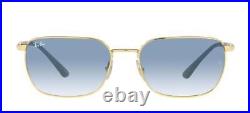 Ray-Ban RB 3684 unisexe Lunettes de Soleil GOLD/LIGHT BLUE SHADED 58/18/140