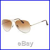 Ray-Ban RB3025 Aviator grandes lunettes de soleil Aviator en métal, brun