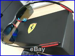 Ray-Ban RB8305 Ferrari Edition Fibre Carbon Scuderia Shiny Dark Grey Mirror Blue