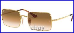 Ray-Ban RECTANGLE RB 1969 unisexe Lunettes de Soleil GOLD/BROWN SHADED 54/19/145