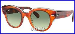 Ray-Ban ROUNDABOUT RB 2192 femme Lunettes de Soleil RED HAVANA/GREEN SHADED