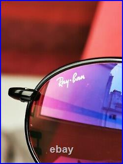 Ray Ban Rb 8011 Ovale Titanium Noire Verres Reflets Bleu-violet