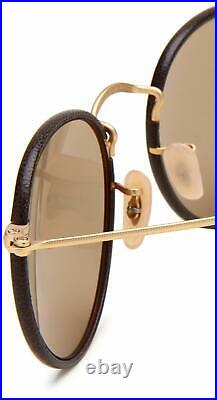 Ray Ban Rond Cuir RB 3475Q 112/53 Mat Arista-Brown Leathe WithMarron 50mm