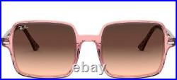 Ray-Ban SQUARE II RB 1973 femme Lunettes de Soleil PINK/BROWN PINK SHADED