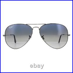 Ray-Ban Soleil Aviator 3025 Gunmetal Polarisé Dégradé Bleu Gris 004/78 L