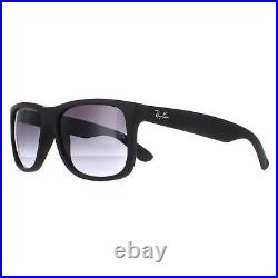 Ray-Ban Soleil Justin 4165 601/8G Caoutchouc Dégradé Gris Noir Petit 51mm