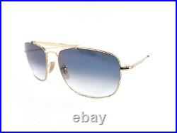 Ray Ban The Colonel 3560 001 3F Métal Or Nuancé Bleu 0013F Soleil Sunglasses