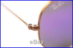 Ray-Ban aviateur Flash RB3025 167/1M 58mm Grand bronze cuivre violet miroir étui
