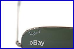 Ray-Ban aviateur polarisé RB3025 004/58 62mm XL Grand gris métallique vert