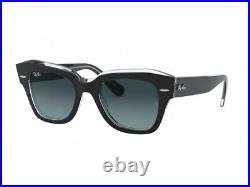 Ray-Ban lunettes de soleil RB2186 12943M BLACK ON TRASPARENT Noir bleu Unisexe
