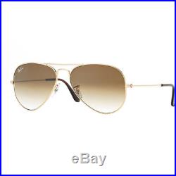 Ray-ban Aviator Large Hommes Lunettes De Soleil Gold Crystal Brown Gradient