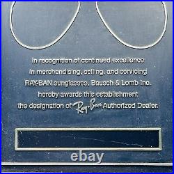 Ray ban Bausch Lomb Affichage Publicité Logo Store Sign Original Précieux Metals