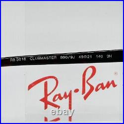 Ray ban Lunettes Hommes Femmes Or Braun RB 3016 990/9J Clubmaster 49 Neuf