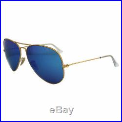 Ray-ban Lunettes de Soleil Aviateur 3025 112/17 Mat or Miroir Bleu Grand 62mm