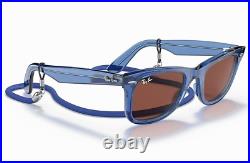 Ray ban Lunettes de Soleil Wayfarer RB2140 6587C5 50-22 Transparent Bleu Rouge