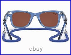 Ray ban Lunettes de Soleil Wayfarer RB2140 6587C5 50-22 Transparent Bleu Rouge