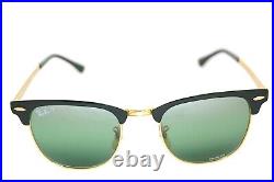 Rayban Clubmaster Métal Polarisé Chromance RB3716 9255G4 51mm Arista or Vert