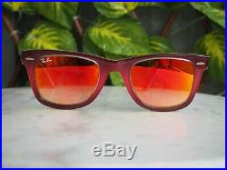 Sunglasses Lunettes de soleil Ray Ban Wayfarer Miroir orange RB 2140 Bordeaux