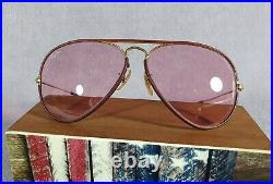 °Sunglasses Ray-Ban B&L Aviator 58-14 Leathers Changeable rose L0034 80's