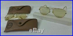 Vintage 2 Paires de lunettes de soleil Ray-ban B&L Aviator 1/30 12K GF LIC 60's