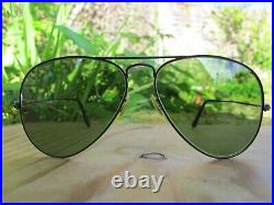 Vintage B&L Ray-Ban U. SA. L. I. C. RB3 True Green Black Chrome Aviators Ca. 60/70s