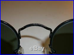 Vintage B&L Ray-Ban USA Noir Brillant Chrome Fil G15 Ovale Aviators