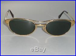 Vintage B&L Ray-Ban W1394 Arista Plaqué or Lisse Ovales G15 Signet