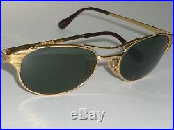 Vintage B&L Ray-Ban W1394 Arista Plaqué or Lisse Ovales G15 Signet