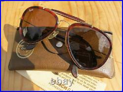 Vintage B&L U. S. A. Ray-Ban Road Spirit B15 Tortoise Aviator Sunglasses 1980's