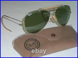 Vintage B&L ray ban Or Eplated RB3 UV Trugreen Outdoorsman Aviateur Lunettes