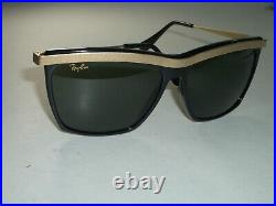 Vintage B&L ray ban W0741 Noir / Mat Or Bordure G15 UV Olympian III Soleil