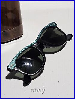 Vintage B&l Ray-ban Street Neat Wayfarer Sunglasses