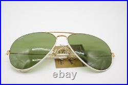 Vintage Lunettes de Soleil Ray Ban BAUSCH + LOMB or Blanc Ovale Lunettes