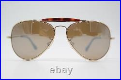 Vintage Lunettes de Soleil Ray Ban P RB8028K Or Braun Ovale Lunettes