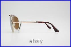 Vintage Lunettes de Soleil Ray Ban P RB8028K Or Braun Ovale Lunettes