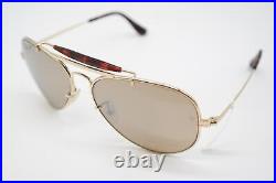 Vintage Lunettes de Soleil Ray Ban P RB8028K Or Braun Ovale Lunettes