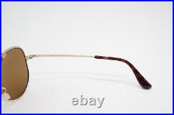 Vintage Lunettes de Soleil Ray Ban P RB8028K Or Braun Ovale Lunettes