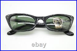 Vintage Lunettes de Soleil Ray Ban RB 2299 Lady Burbank Argent Noir Ovale