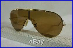 Vintage Lunettes de soleil Ray-ban B&L Wings L1376 Gold Brown Lenses 80's